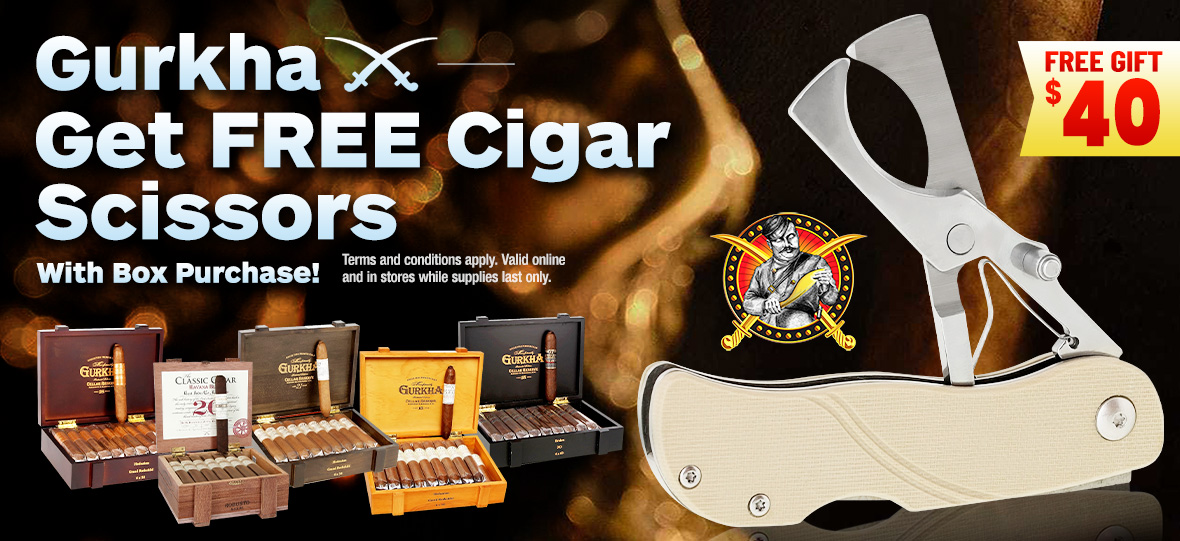 Free Cigar Scissors with Gurkha Box Purchase
