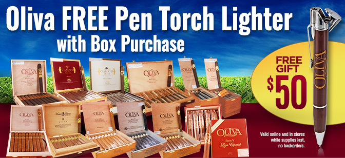 Oliva FREE Pen Torch Lighter with Box Purchase!