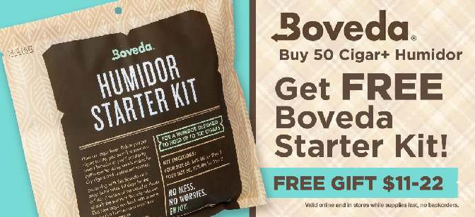 Boveda Buy 50 Cigar+ Humidor Get FREE Boveda Starter Kit!