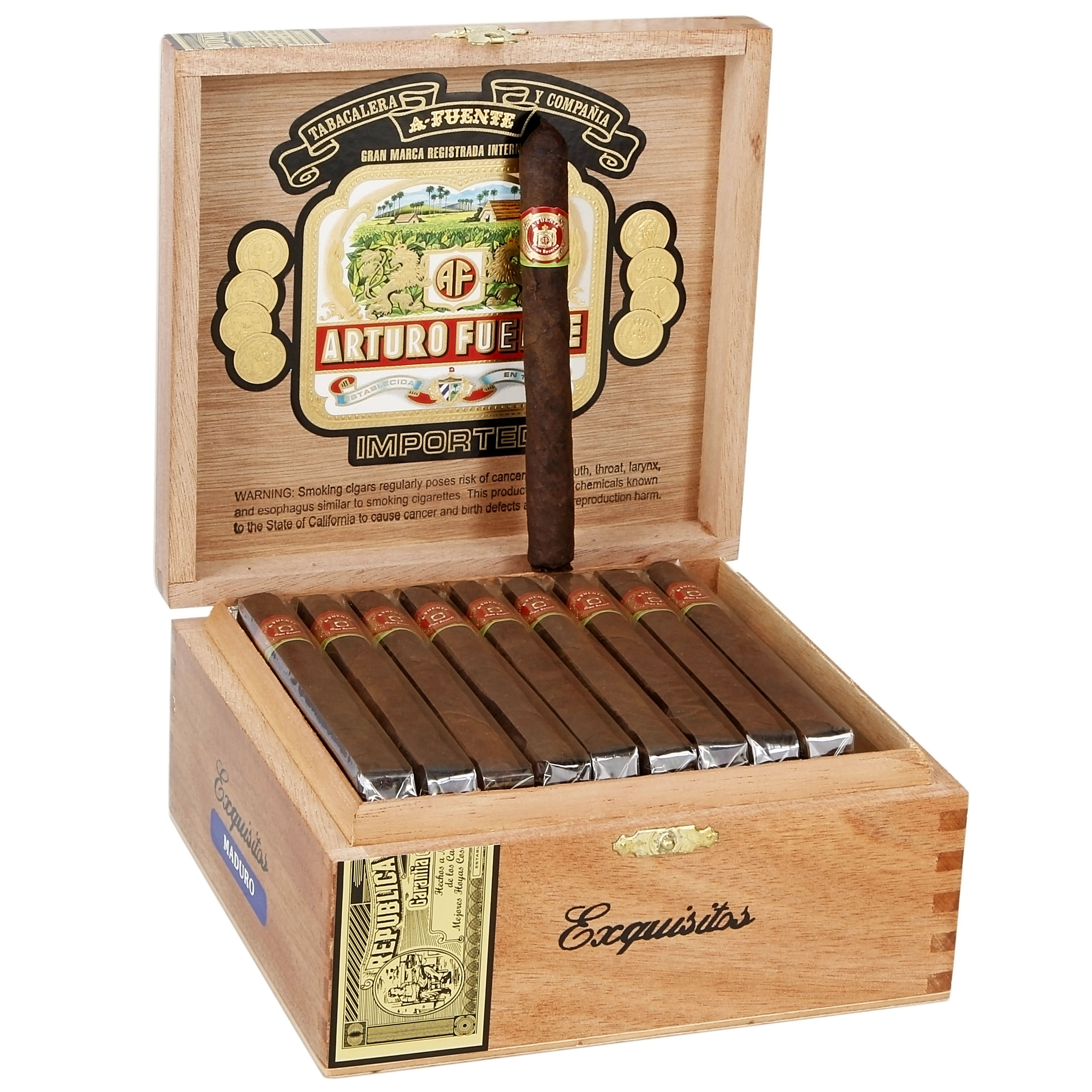 2 Arturo Fuente Empty wood cigar craft jewelry box lot 