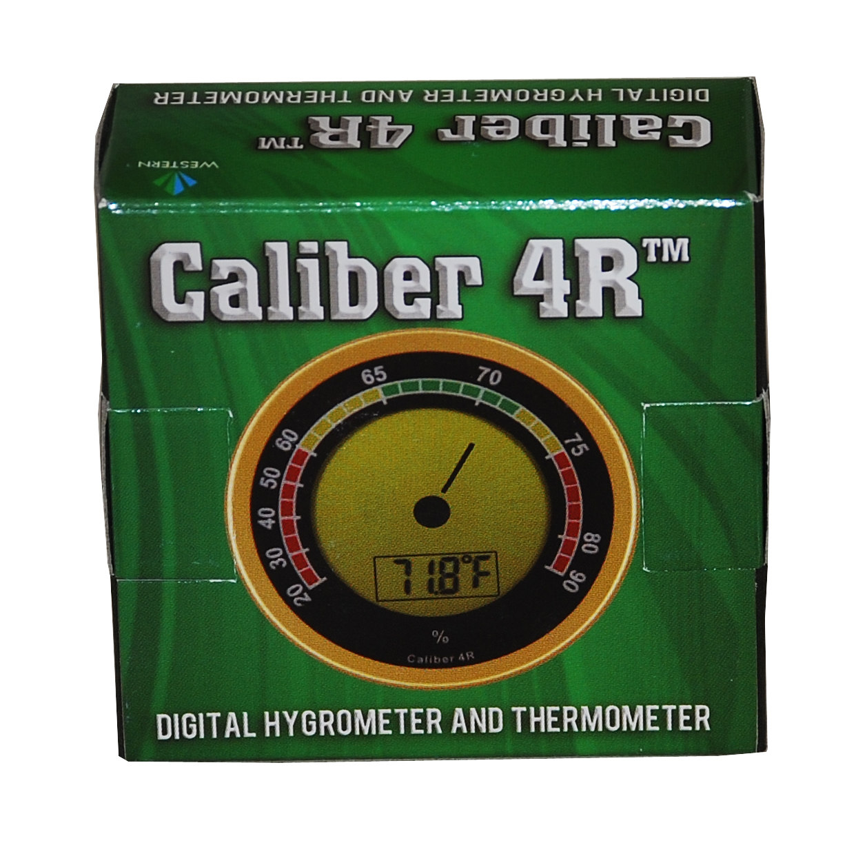 Western Humidor Caliber 4R Gold Digital/Analog Hygrometer