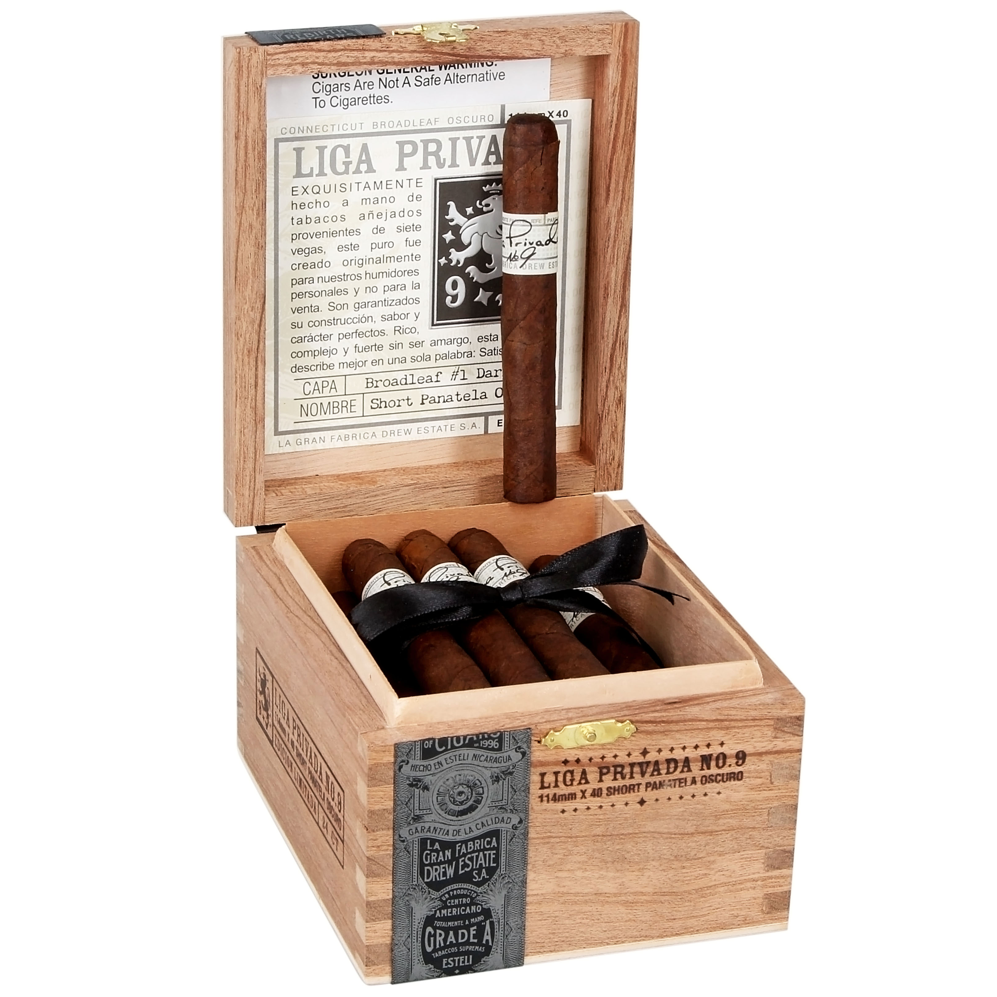 Drew Estate Liga Privada No 9 TORO OSCURO Wood Cigar Box Humidor From Nicaragua
