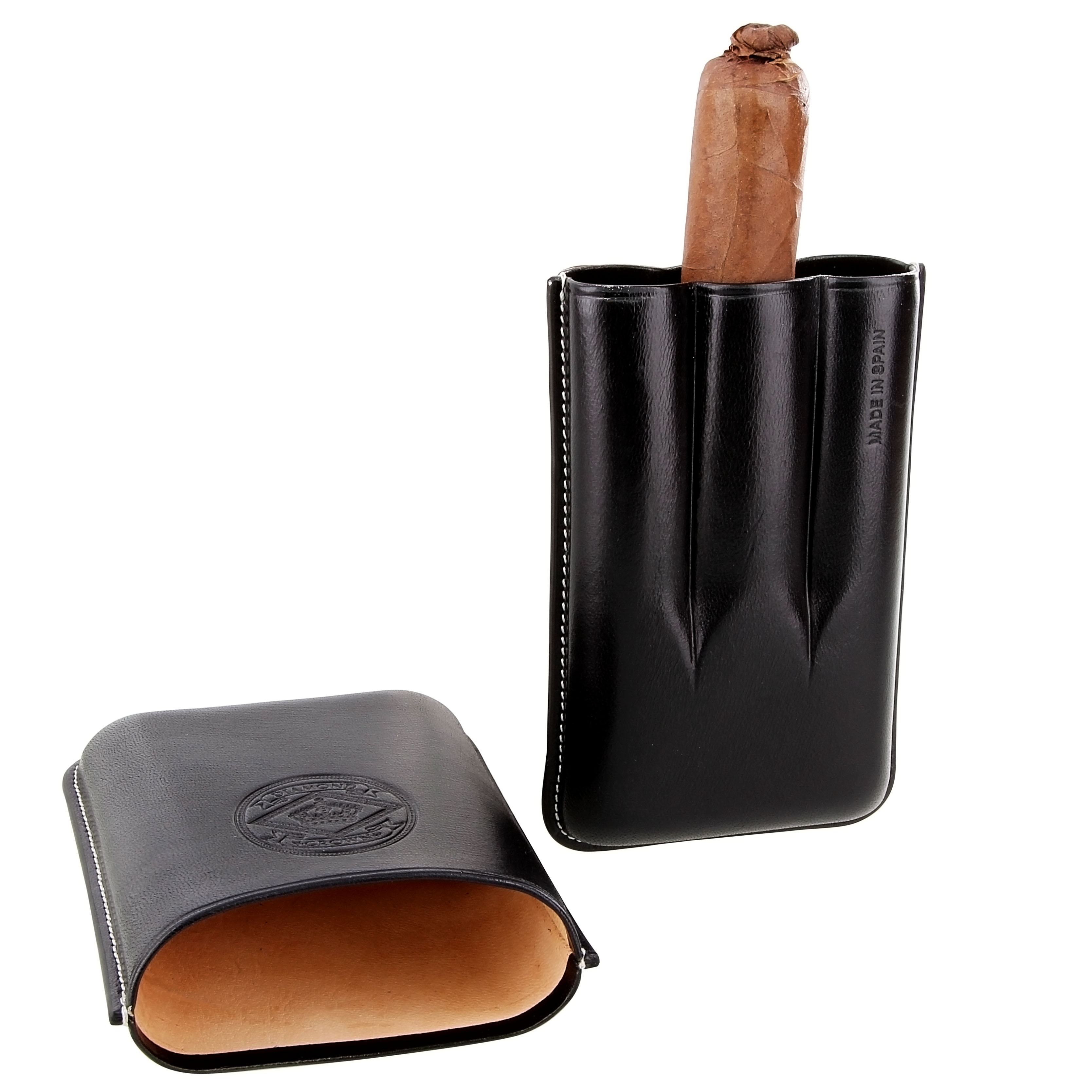 Diamond Crown Royal Collection 3-Cigar Robusto Leather Case