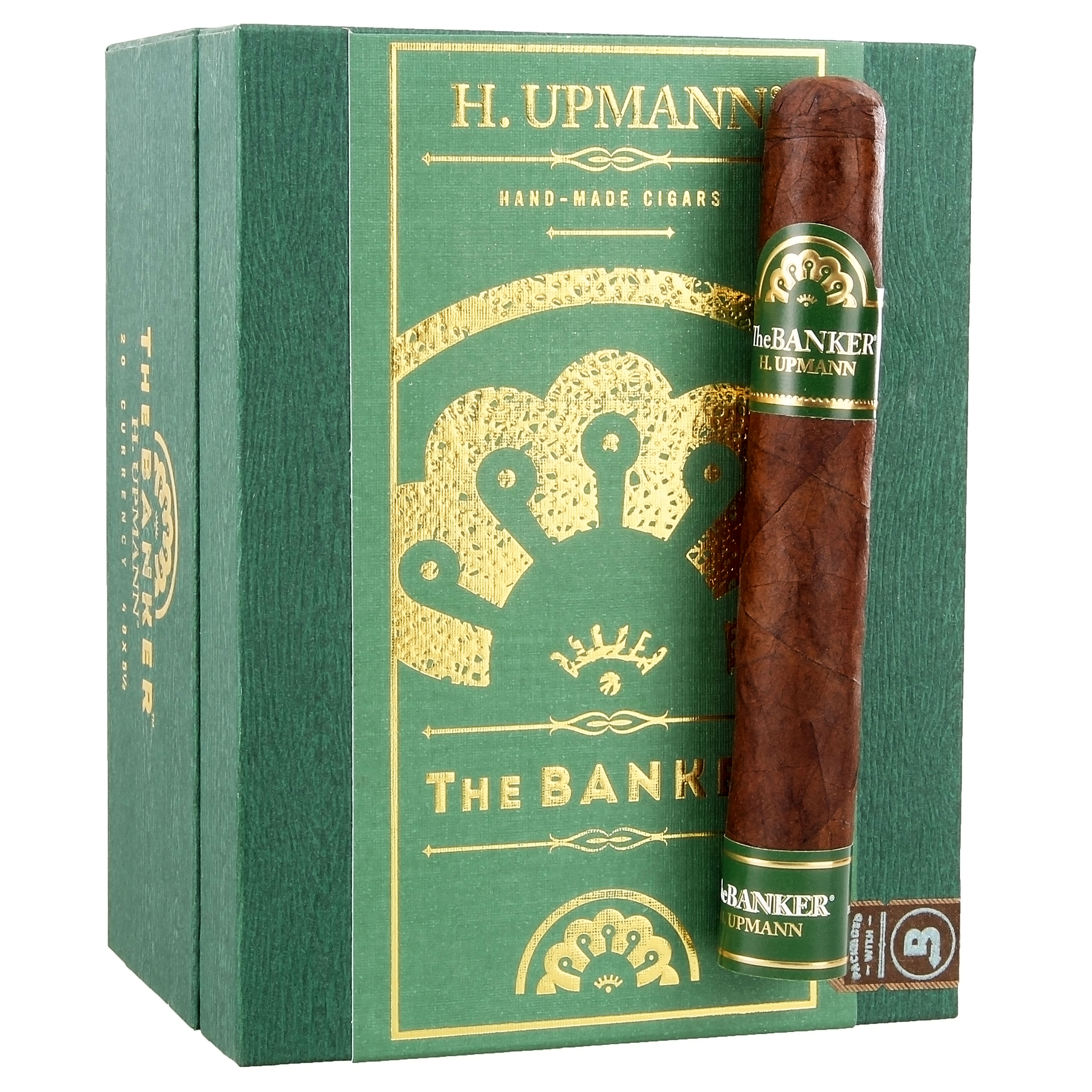 THE BANKER - BEAUTIFUL WOOD CIGAR BOX CURRENCY H UPMANN 48 X 5-1//2