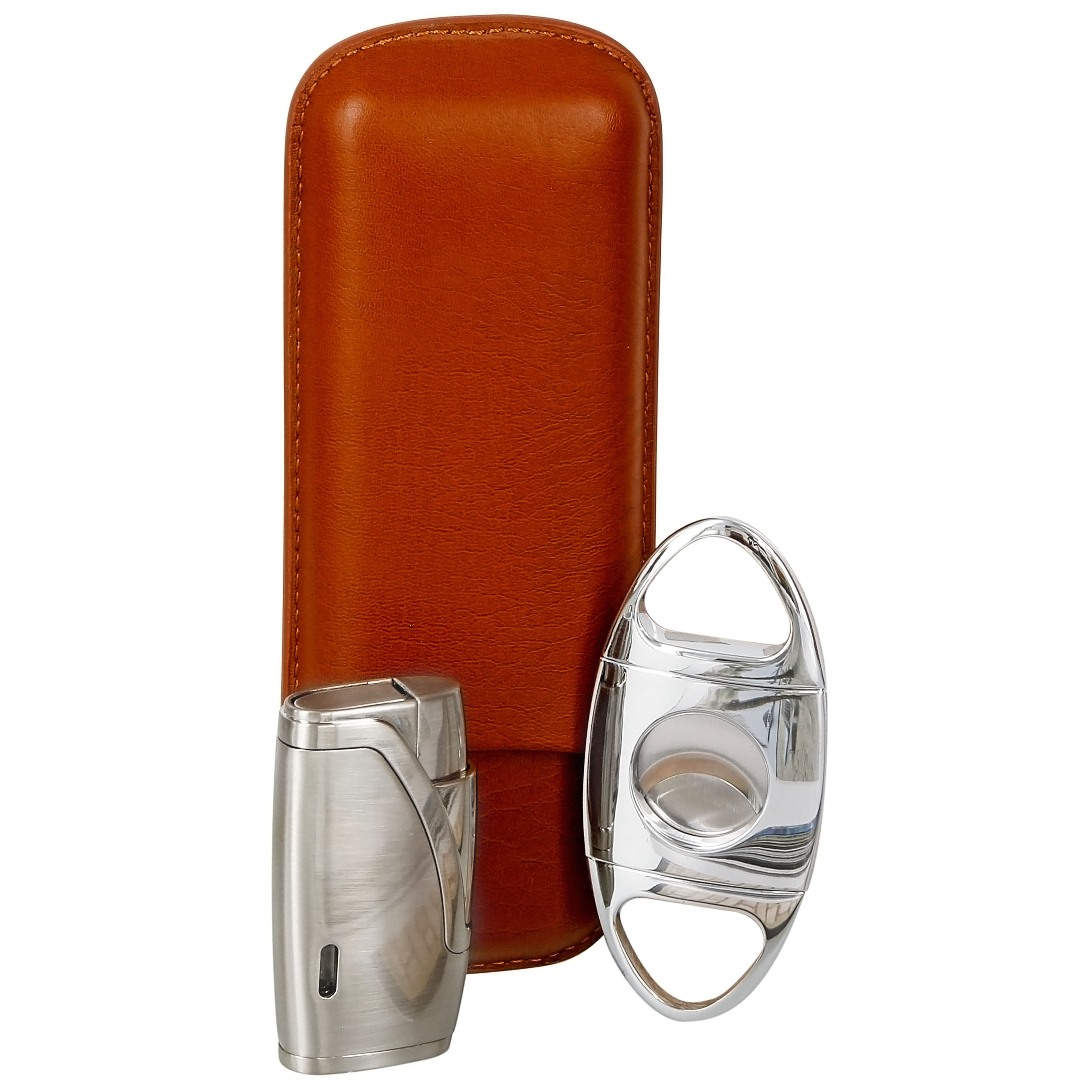 Cohiba Leather Cigar Humidor Case 3 Jet Cigar Lighter 2 Blade Cutter Travel  Set
