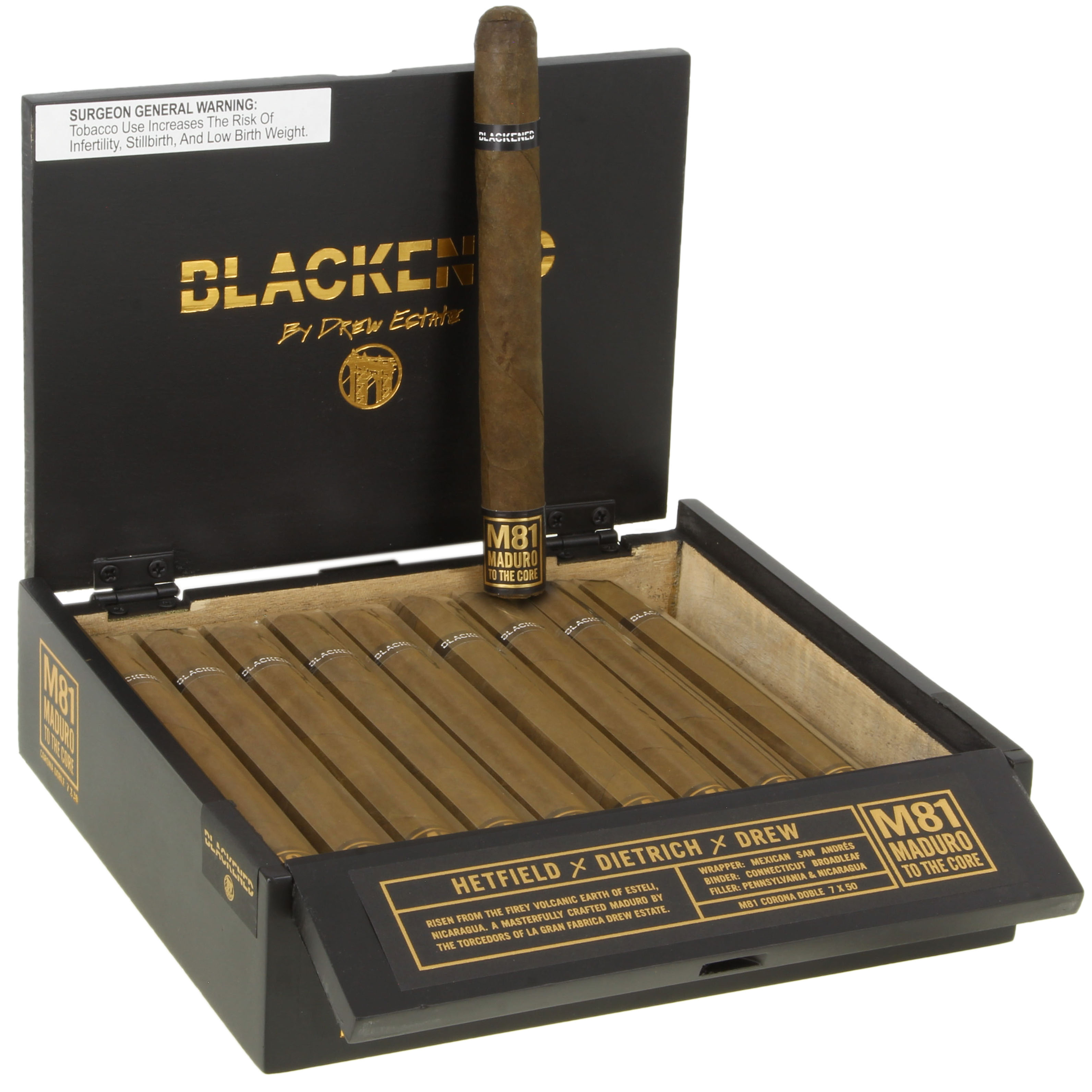 Blackened M81 Cigars by Drew Estate Corona Doble 7