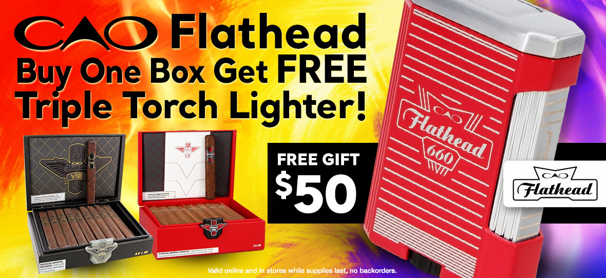 Get free CAO Sparkplug lighter with select box purchase of CAO cigars!