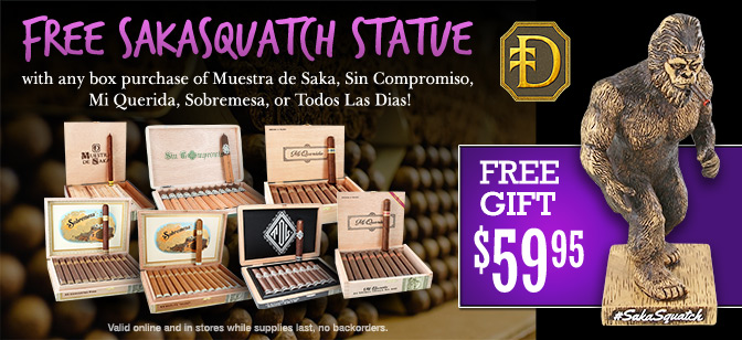 FREE SakaSquatch Statue with Box Purchase of Steve Sakas Cigars!  