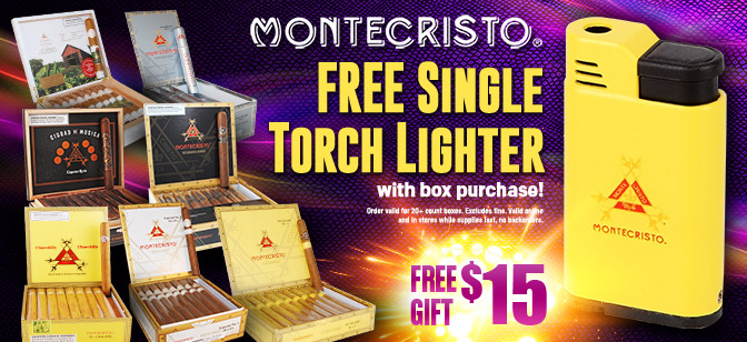 Montecristo FREE Single Torch Lighter with Box Purhcase!