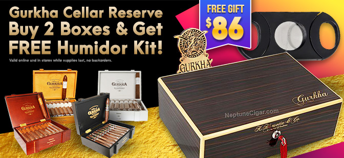 Gurkha Cellar Reserve Buy 2 boxes and Get One Free Humidor, Cutter and Pin!
