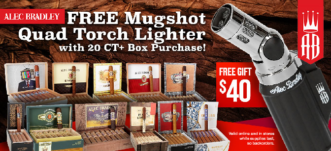 Alec Bradley FREE Mugshot Quad Torch Lighter with 20 CT+ Box Purchase!