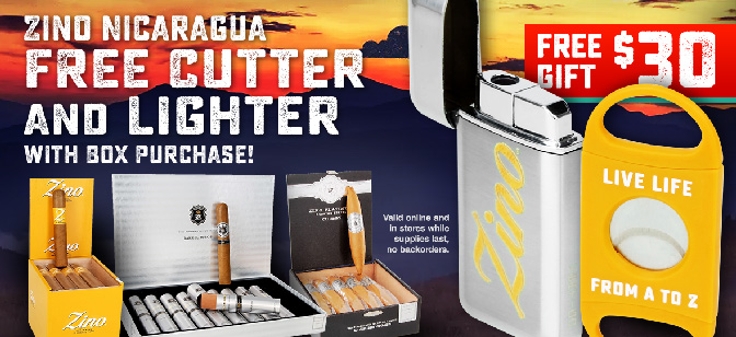 Zino Nicaragua FREE Cutter and Lighter With Box Purchase!