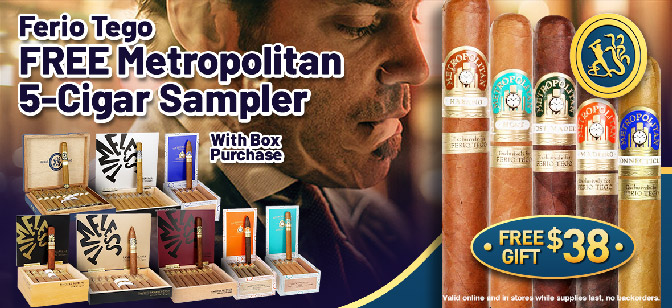 Ferio Tego FREE Metropolitan 5-Cigar Sampler With Box Purchase!
