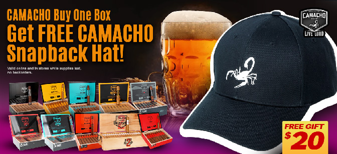 Camacho Buy One Box Get FREE Camacho Snapback Hat!
