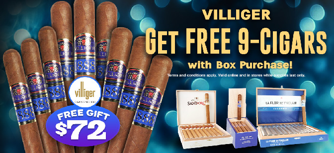 Villiger Get FREE 9-Cigars with Box Purchase!